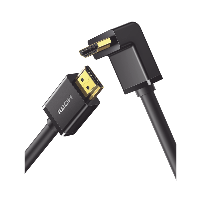 Cable HDMI 2.0 en Angulo de 90Â° / 1 m / 4K@60Hz / HDR / 3D / HEC (Canal Ethernet HDMI) / ARC (Canal de Retorno de Audio / CEC / 32 canales de Audio / HDCP 2.2 / Dolby Atmos / 18 Gbps / Blindaje Miºltiple - Image 1
