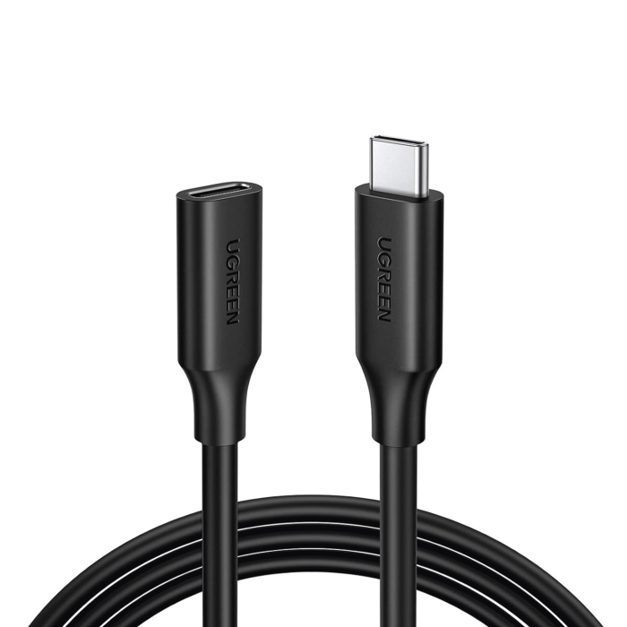 Cable USB-C Macho a USB-C Hembra | 1metro | USB-C 3.1 Gen 2 | Compatible con Thunderbolt 3 | TPE | Transferencia de Datos 10 Gbps | Soporta hasta 100W para Carga Rapida | Reversible. - Image 1