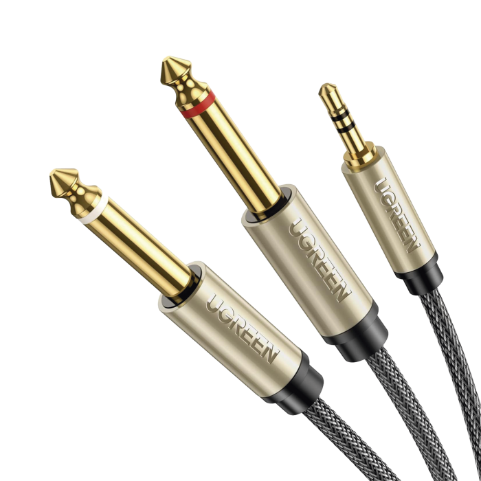 Cable de Audio Premium de 3.5 mm a 6.35mm / Blindaje Interior Miºltiple / Transferencia de Audio sin Perdidas / 5 Metros / Caja de Aleacion de Zinc / Amplia Compatibilidad. - Image 1