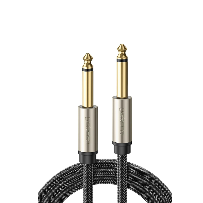 Cable de Audio Mono 6.35mm (1/4") Macho a 6.35mm (1/4") Macho / 5 Metros / Niºcleo de Cobre / Blindaje Interno / Nylon Trenzado / Color Negro - Image 1