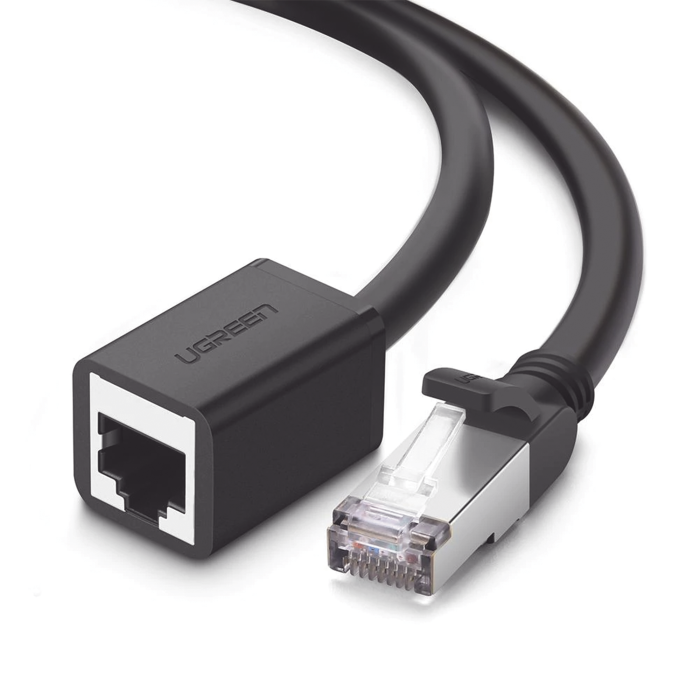 Cable de Extension Cat6 RJ45 F/UTP / Macho a Hembra / 3m / Metodo de conexion 568B / Velocidad de transmision 1000Mbps / Ancho de banda del canal 250MHz /Caja de Cobre / Negro - Image 1