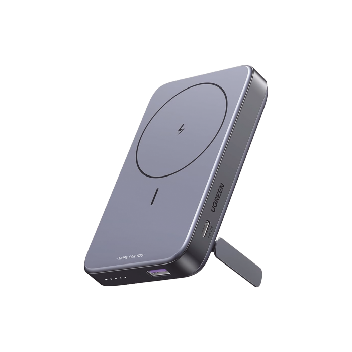 Power Bank MagSafe de 10000mAh NEXODE | 20W | 1 USB-C | 1 USB-A | Carga Rapida bidireccional | Soporta modo Standby | Soporte Plegable | Ultra Delgado | Ultra ligero | Compatible con iPhone 15/14/13/12 | Color Gris. - Image 1