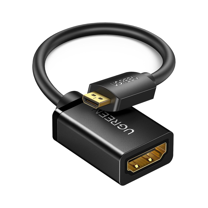 Adaptador Micro HDMI a HDMI (HDMI Tipo D) / 18Gbps / 4K@60Hz / HDR / Tecnologi­a 3D / ARC / Carcasa PC+ABS / HDCP/ Longitud de 22 cm - Image 1