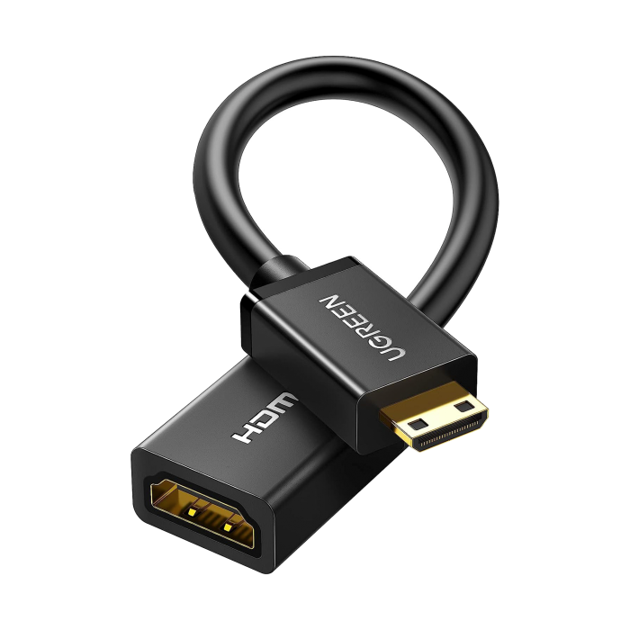 Adaptador Mini HDMI a HDMI (HDMI Tipo C) / 18Gbps / 4K@60Hz / HDR / Tecnologi­a 3D / ARC / Carcasa PC+ABS / HDCP/ Longitud de 22 cm - Image 1