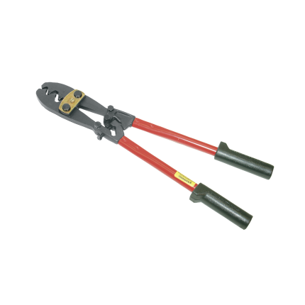 Herramienta ponchadora grande con accion compuesta para terminales No.6 - 4/0 AWG.