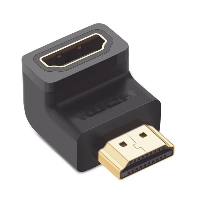 Adaptador HDMI de 90 Grados Macho a Hembra / Hacia Abajo / HDMI 2.0 4K@60Hz / Proporciona Flexibilidad Sin Doblar los Cables HDMI - Image 1