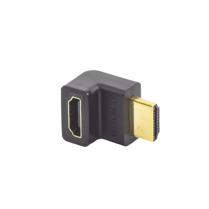 Adaptador HDMI de 90 Grados Macho a Hembra / Hacia Arriba / HDMI 2.0 4K@60Hz / Proporciona Flexibilidad Sin Doblar los Cables HDMI - Image 1