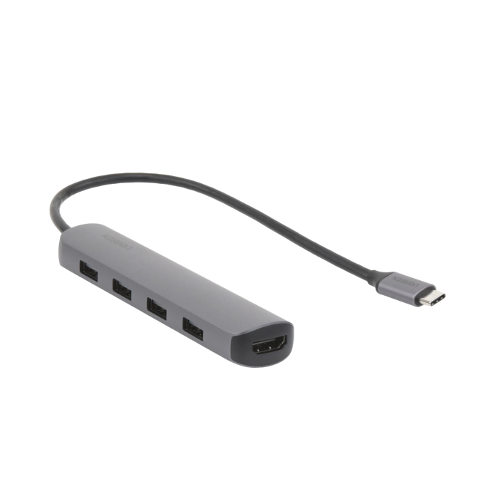 HUB USB-C Multipuertos / 4 Puertos USB-A 3.0 / HDMI 4K@30Hz / USB 3.0 a 5Gbps / Chip Inteligente Incorporado / 5 en 1 / Carcasa de Aluminio. - Image 1