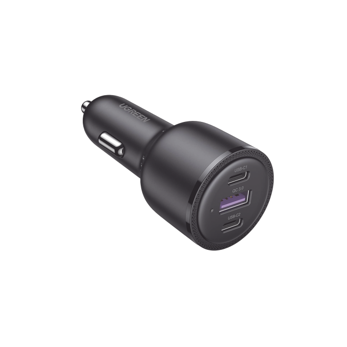 Cargador de Auto de 69W | 2 Puertos USB-C | 1 Puerto USB-A | Compatible con Vehi­culos de 12 y 24 VCD | Chip Inteligente | Disei±o Compacto | Multi Proteccion | Miºltiples Protocolos de Carga | ABS | Ignifugo. - Image 1