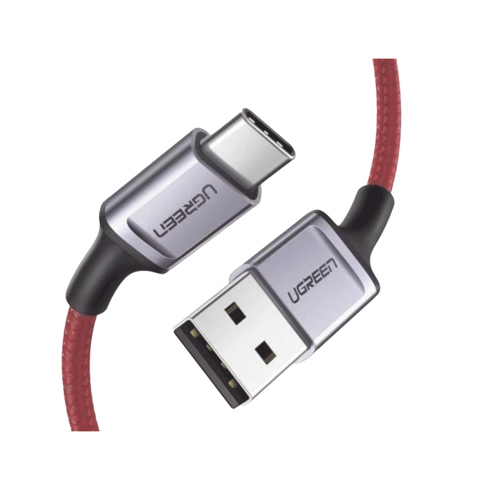 Cable USB-A a USB-C | 1 Metro | Carga Rapida QC 4.0/3.0/2.0 | FPC | AFC | Proteccion Integrada | 480 Mbps | Caja de Aluminio | Nylon Trenzado | Color Rojo | Ampliamente Sugerido para Carga Rapida HUAWEI. - Image 1