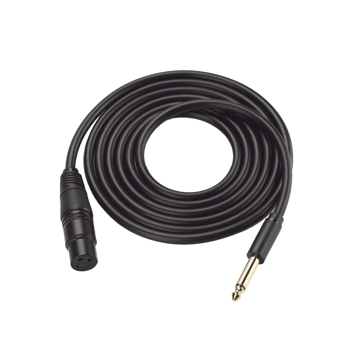 Cable para Microfono Plug 6.35 mm (1/4 Inch) Macho a XLR Canon Hembra / Niºcleo de Cobre / 5 Metros / Alta Calidad / Color Negro - Image 1