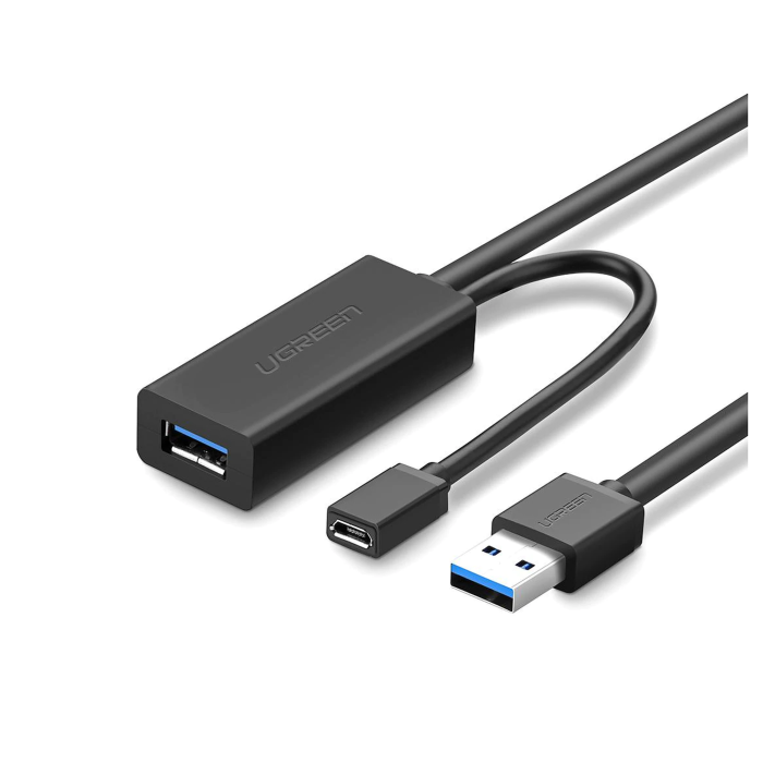 Cable de Extension Activo USB 3.0 con puerto de alimentacion Micro USB / 5 Metros / USB 3.0 a 5Gbps / No requiere controlador / Ideal para impresoras, consolas , Webcam, etc. - Image 1