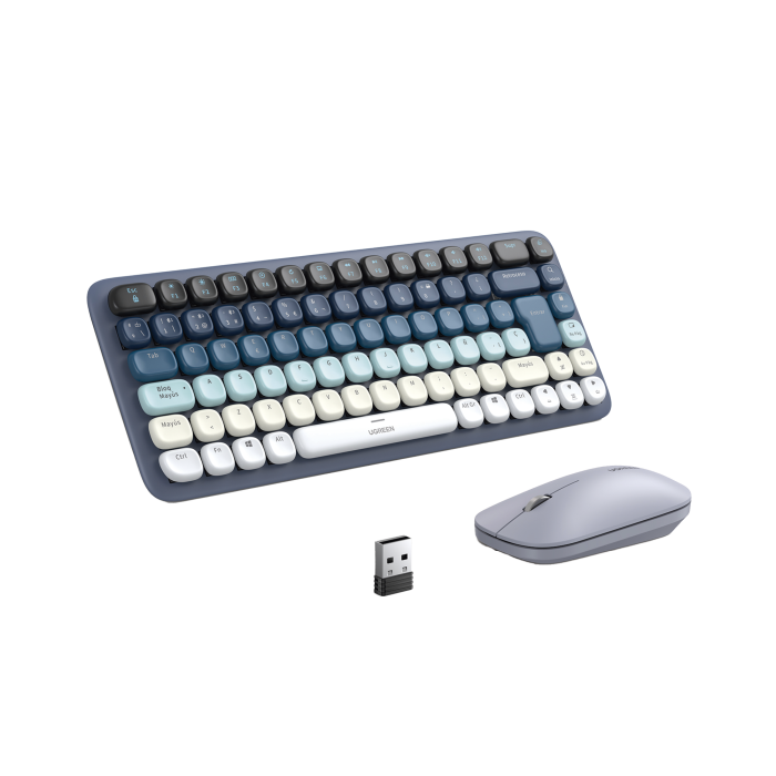 Paquete de Teclado y Mouse | 85 teclas en Espai±ol | Bluetooth y 2.4GHz | Mouse Ambidiestro | Sensor de DPI ajustable | Efectos de Iluminacion del Teclado | Amplia compatibilidad | Color Azul. - Image 1