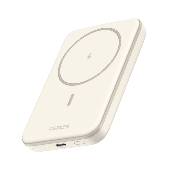 Power Bank MagSafe de 5000mAh | 15W | Carga Inalambrica y por Cable USB-C | Sistema de Proteccion Inteligente | Tecnologi­a de Carga Rapida | Ultra Delgado | Ultra ligero | Compatible con iPhone 15/14/13/12 | Color Beige. - Image 1