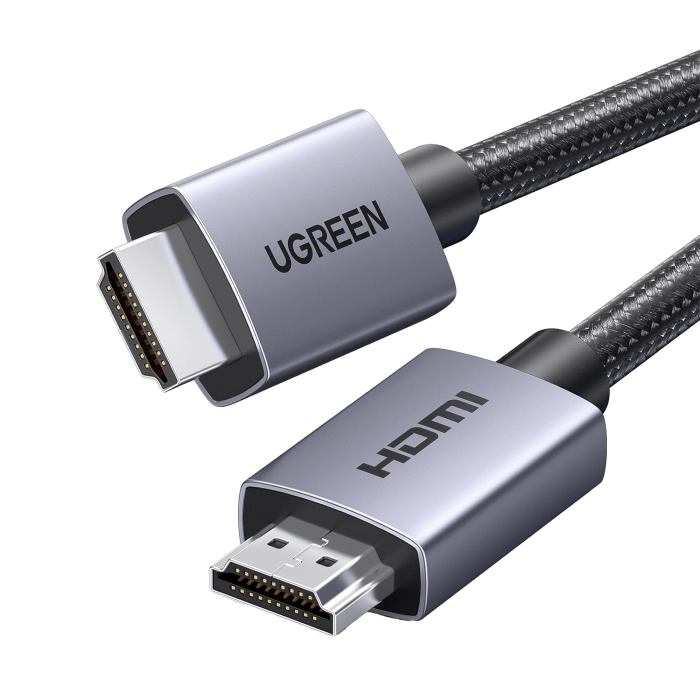 Cable HDMI 2.0 de Nylon Trenzado | 1 m | 4K@60Hz | ARC | Dolby ATMOS | True HD | DTS HD | HDR | 3D Inversivo | 3 modos de Visualizacion | 3 Capas de Proteccion + 4 de Blindaje | Niquelado | Carcasa de Aluminio. - Image 1