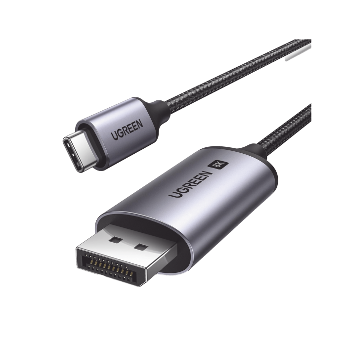 Cable USB-C a DP 1.4 | 3 metros | Compatible con Thunderbolt 3 & 4 | 8K@60Hz | 4K@240Hz | HDR10+ | eARC | DTS | 3D | ALLM | VRR | | FreeSync G-Sync | Caja de Aluminio | Nylon Trenzado | Conector Niquelado | Blindaje Multicapa. - Image 1