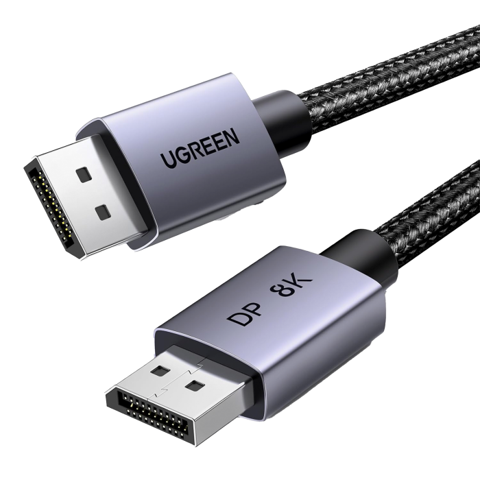 Cable DisplayPort 1.4 | 1 metro | Resolucion 8K@60Hz | Blindaje interno Miºltiple | 3D/HDR+/HDCP | 32.4 Gbps | FreeSync G-Sync | Certificado VESA | Niºcleo de Cobre Estai±ado | Malla de Nylon | Carcasa de Aluminio. - Image 1
