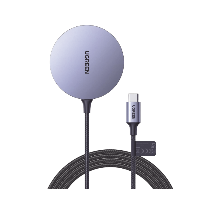 Cargador Inalambrico Magnetico | 15W | Tecnologi­a Magsafe | Qi | Certificado MFM | Modulo de Carga Original | Carga Rapida | Fuerte Absorcion Magnetica | Cable de Nylon Trenzado | 1.5 metros | Multi Protecci&o - Image 1