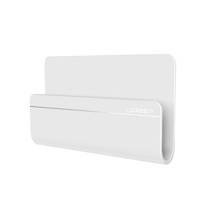 Soporte de Pared Adhesivo para Telefono / Disei±o de Montaje en Pared / Proteccion De Silicona Antideslizante / Anti Arai±azos / Adhesivo 3M / Soporta Dispositivos 165*81*26.5 mm. / Caja De ABS / Color Blanco - Image 1