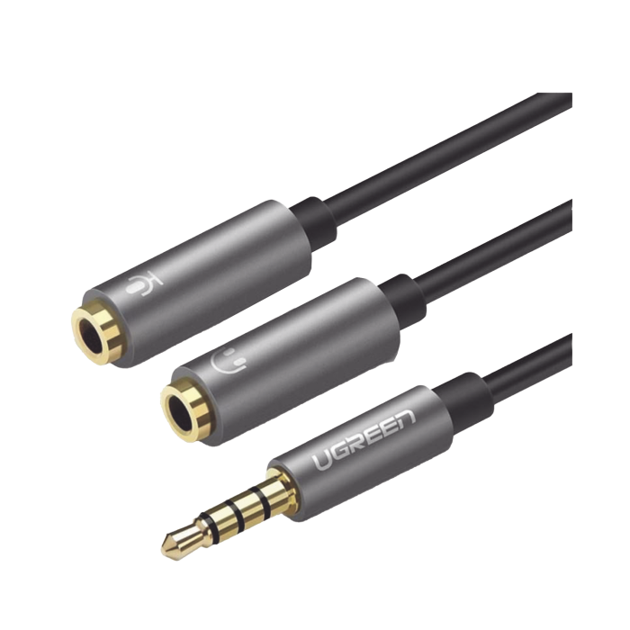 Cable Divisor en Y / De 3.5 mm Macho a Dos Salidas de 3.5 mm Hembra / CTIA, TRS / Niºcleo de Cobre / TPE / Longitud 20 cm / Ideal para Separar el Microfono de los Auriculares - Image 1