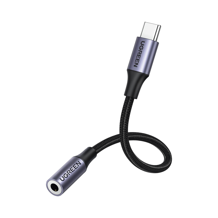 Adaptador USB Tipo C a Jack 3.5mm | Cable de 10 cm | Soporta CTIA/OMTI | HiFi | Plug & Play | Funda Anti Torceduras | Carcasa de Aluminio | Nylon Trenzado | Llama, Escucha Miºsica y Controla. - Image 1