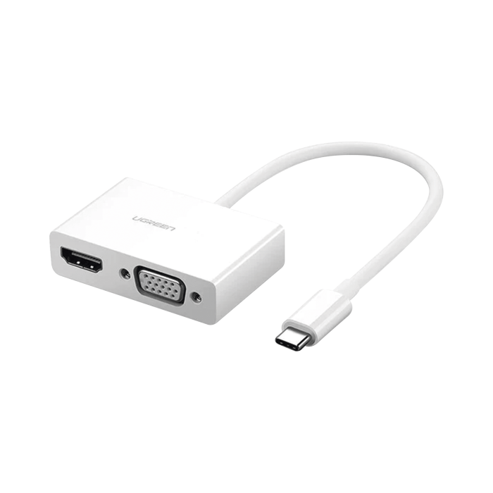 Adaptador USB C a HDMI VGA | Compatible con Thunderbolt 3 | USB 3.1 Tipo C | HDMI 4K*2K @30Hz | VGA 1920*1080@60hz | Salidas Simultaneas en Modo Espejo | Caja de ABS | No requiere Controlador | Chip IC inteligente incorporado. - Image 1