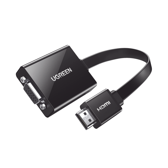 Adaptador HDMI a VGA / Resolucion 1080P / Audio 3.5mm / Con Puerto Micro USB para Alimentacion / Plug & Play / No Requiere Controlador / ABS / Flexible y Duradero - Image 1