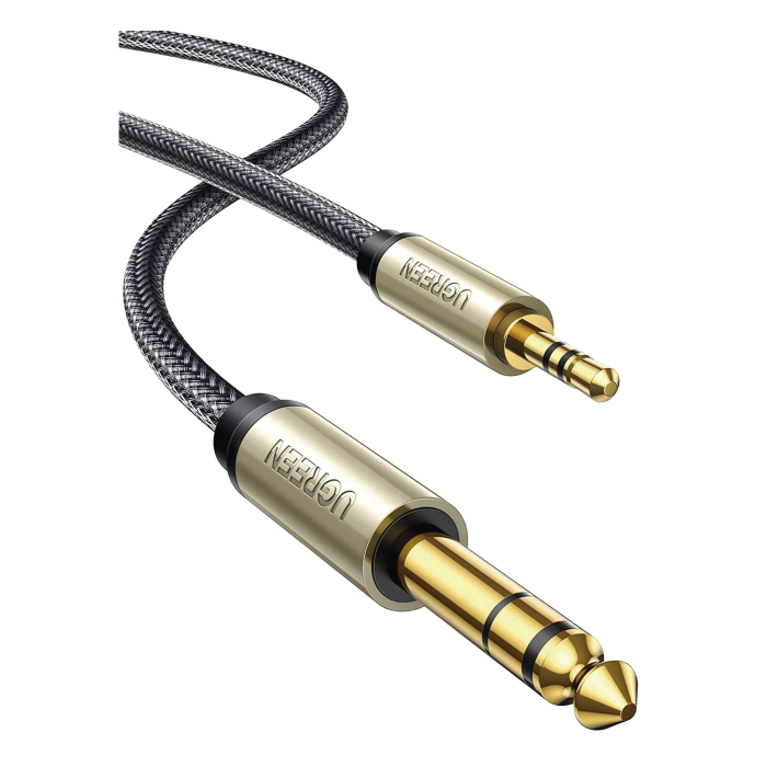 Cable Audio Estereo 3.5mm (1/8") TRS a 6.35mm (1/4") TS / 5 Metros / Audio de Hi-Fi / Trenza de Nylon / Blindaje Miºltiple / Caja de Aleacion Zinc / Niºcleo de Cobre Puro / Compatibilidad Universal - Image 1