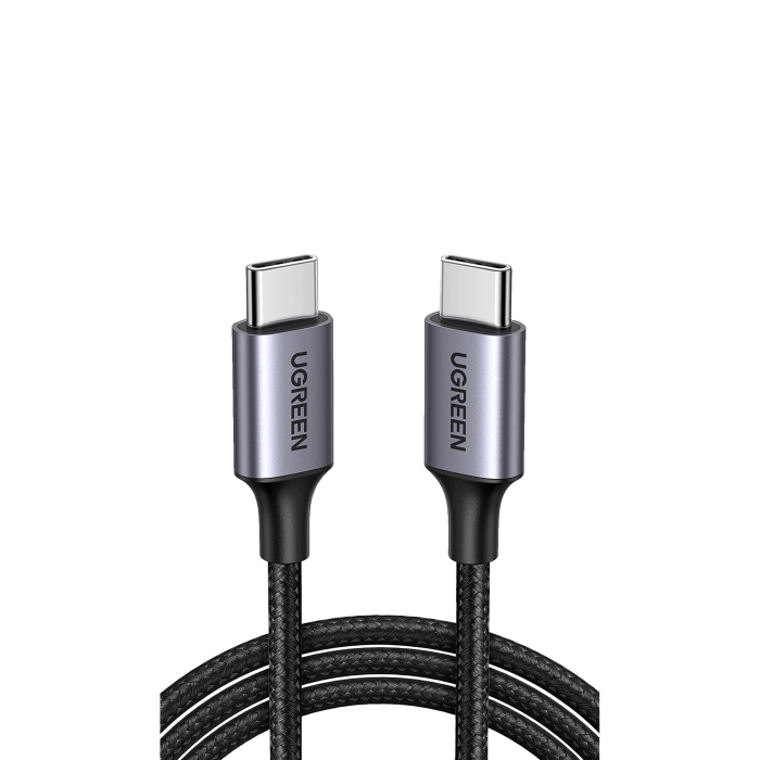 Cable USB-C a USB-C | 2 Metros | Transferencia de datos de 480 Mbps | Carga Rapida de hasta 60W | QC 4.0/3.0/2.0 | PD3.0 | FPC | AFC | Proteccion Integrada | Caja de Aluminio | Nylon Trenzado | Color Negro. - Image 1