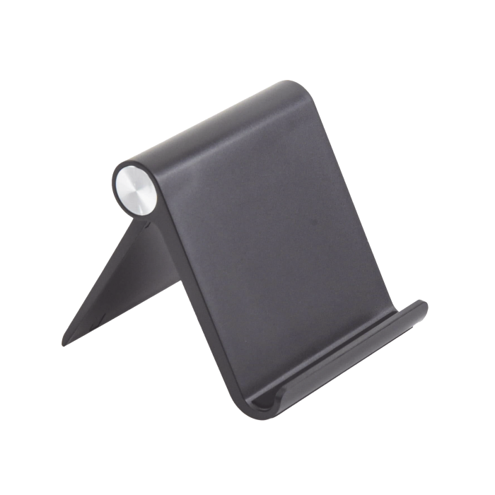Soporte de Escritorio para Telefono Celular / Ajustable de 0Â° a 100Â° / Goma Antiarai±azos / Antideslizante / Amplia Compatibilidad con dispositivos de 4'' a 7.9'' / Plegable / ABS / Color Negro - Image 1