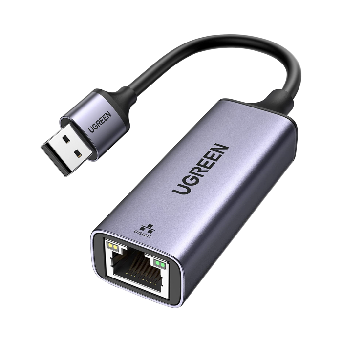Adaptador de Red USB-A 3.0 a RJ45 /Admite 10/100/1000 Mbps / Caja de Aluminio / Longitud del cable 10 cm - Image 1