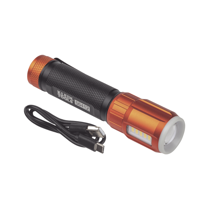 Linterna LED Portatil Recargable 500 Liºmenes con Luz Frontal y Lateral de Trabajo. Lampara con tapa de Extremo con Iman, USB-C - Image 1