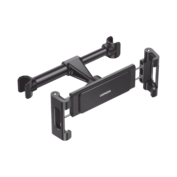 Soporte de Celular para Reposacabezas de automovil / Compatibilidad con dispositivos de 4.7'' a 12.9'' / Ajustable de 101-144mm / Rotacion de 360Â° / Goma Anti-Arai±azos / Disei±o Plegable / Anti Vibracion / Aluminio + - Image 1