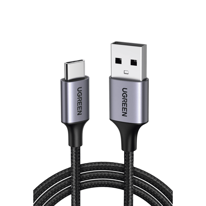 Cable USB-A a USB-C | 1 Metro | Transferencia de datos de 480 Mbps | Carga Rapida | QC 4.0/3.0/2.0 | FPC | AFC | Proteccion Integrada | Caja de Aluminio | Nylon Trenzado | Color Negro. - Image 1