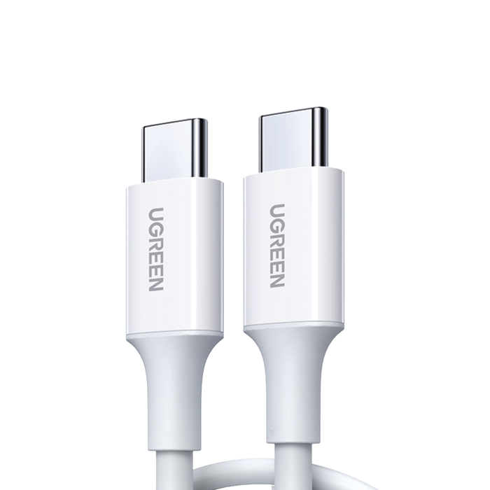 Cable USB-C a USB-C | 1 Metro | Carga Rapida de hasta 60W | Transferencia de datos de 480 Mbps | PD3.0 | QC 4.0/3.0/2.0 | FPC | AFC | Duradero y Flexible| Caja ABS | Cubierta de TPE | Color Blanco. - Image 1