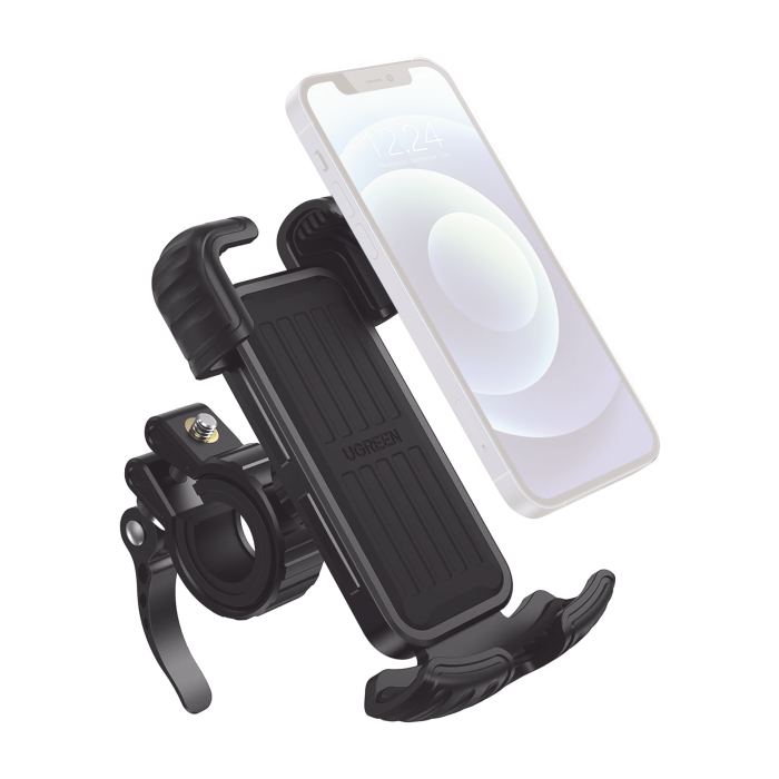 Soporte de Celular para Manillar de Motocicleta o Bicicleta / Anti Vibracion / Proteccion de clip Antideslizante / Rotacion de 360Â° / Bloqueo de Seguridad / Compatible con manillar de 0.6'' a 1.75'' / Soporta dispositivos de 4.6'' - Image 1