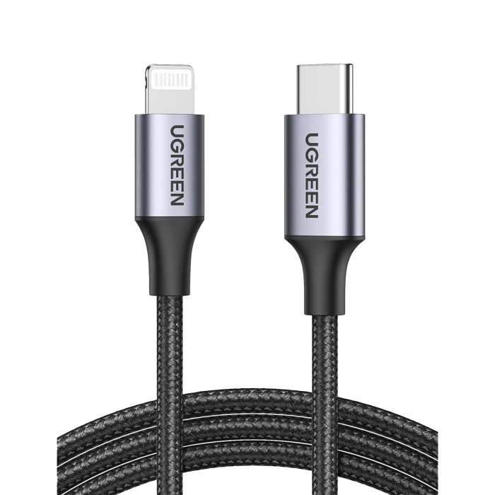 Cable USB-C a Lightning | 2 Metros | Certificado MFi | Carga Rapida 60W | 480 Mbps | Conector C94 | Adecuado para iPhone, iPad y iPod | Proteccion Integrada | Caja de Aluminio | Nylon Trenzado | Color Negro. - Image 1