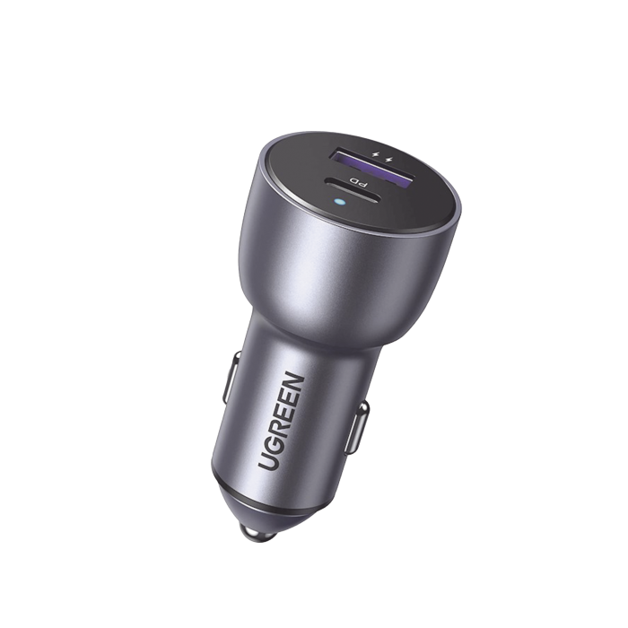 Cargador de Auto 42.5W | Puerto USB-A y USB-C | Carga Rapida | Compatible con Vehi­culos de 12 y 24 VCD | PD3.0 + QC3.0 | Chip Inteligente | Disei±o Compacto Mayor Eficiencia Energetica | Caja de Aluminio. - Image 1