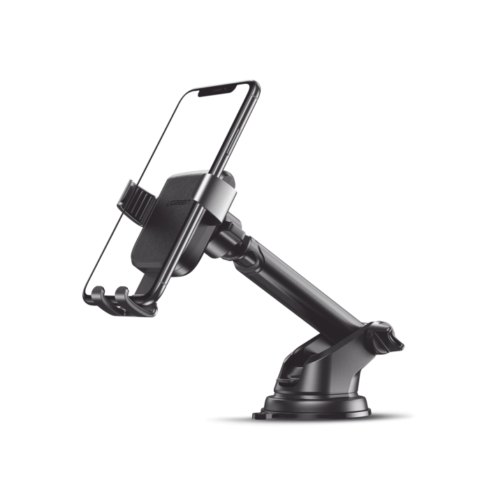 Soporte de Celular para Automovil con Ventosa / Disei±o de Sujecion en Triangulo / Ajustable 270Â° / Rotable / Estirable / Amplia Compatibilidad con dispositivos de 4'' a 7'' / Color Negro - Image 1