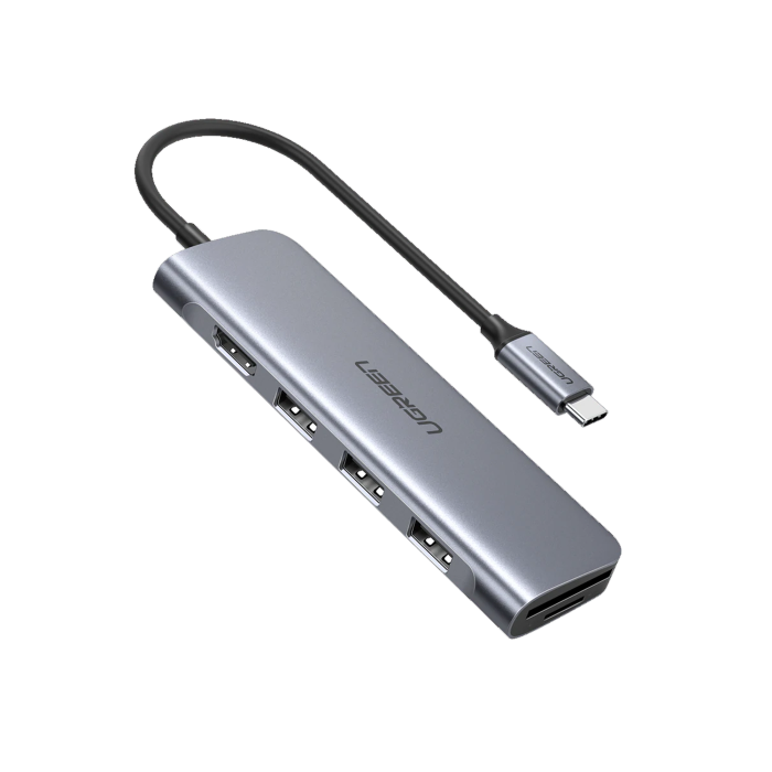HUB USB-C Multipuertos / HDMI 4K@30Hz / 3 Puertos USB-A 3.0 / Lector Tarjeta SD+TF (Uso Simultaneo) / 6 en 1 / Carcasa de Aluminio. - Image 1