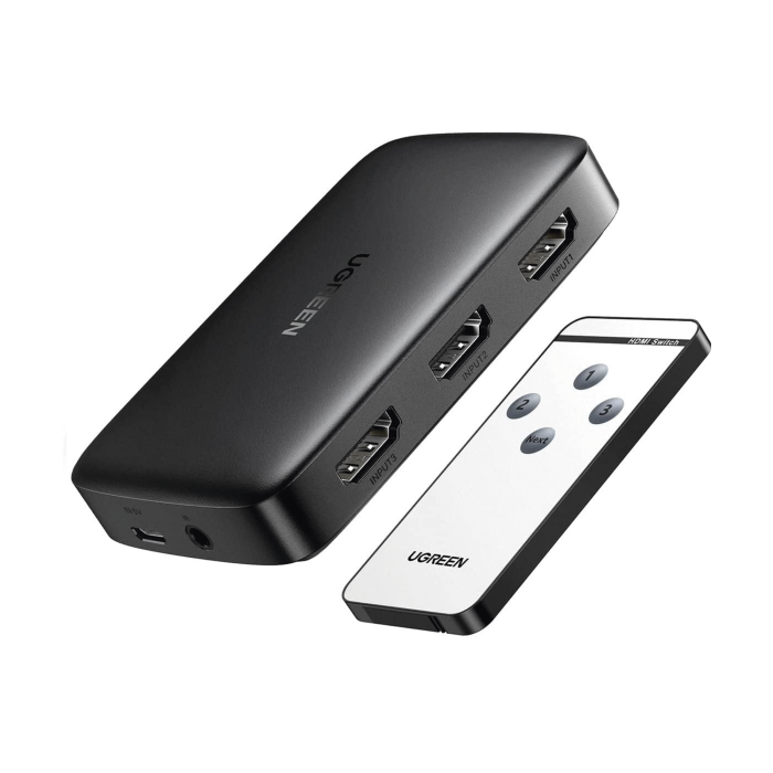 Conmutador HDMI (Switch) 4K@30Hz | 3 Entradas a 1 Salida | 3D | Transmision Estable | Incluye Control Remoto | Receptor de Infrarrojos | Indicador LED | Chip Inteligente | Incluye Cable Micro USB para Alimentacion. - Image 1