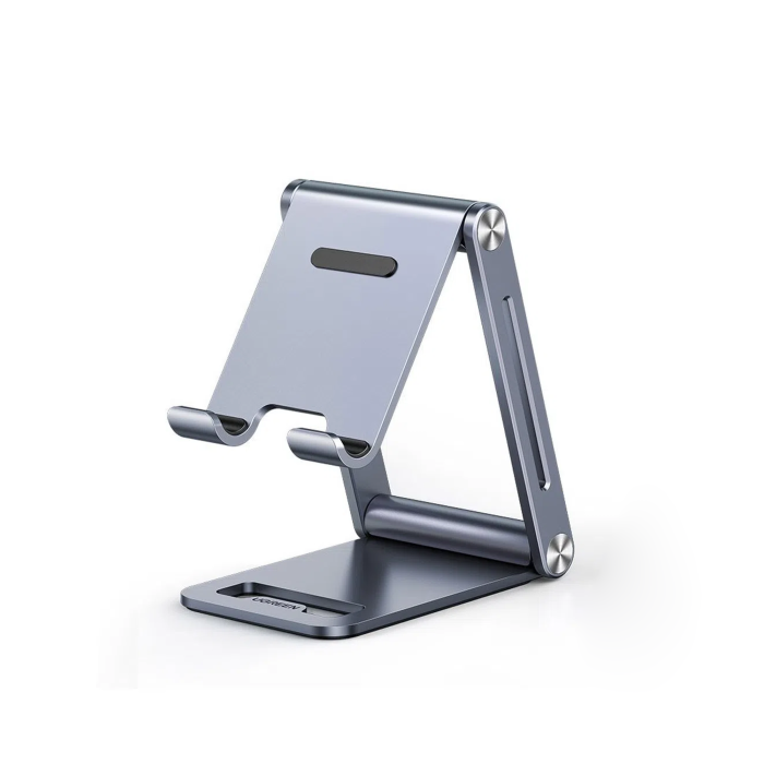 Soporte para Telefono Celular de Aluminio | Angulo Ajustable | Amplia Compatibilidad con dispositivos de 4.7'' a 7.9'' | Antideslizante | Antiarai±azos | Plegable | Color Gris. - Image 1