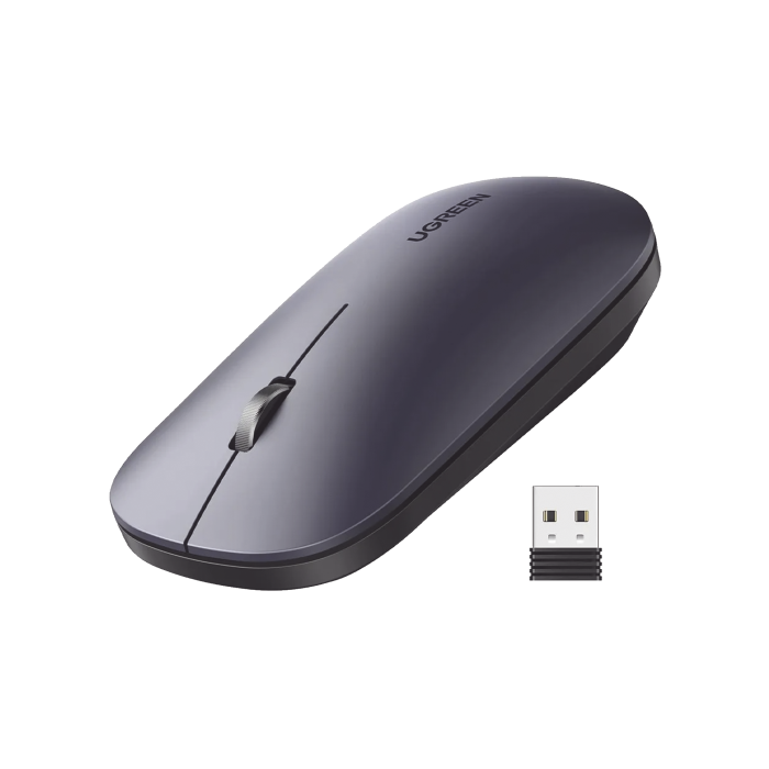 Mouse inalambrico 2.4 GHz | Ultra Delgado y Silencioso | DPI 1000/1600/2000/4000 (Ajustable) | Alcance 10m | Scroll de Aluminio | Adaptable a diferentes superficies | Disei±o suave al tacto | Contiene Receptor USB | Color Negro. - Image 1