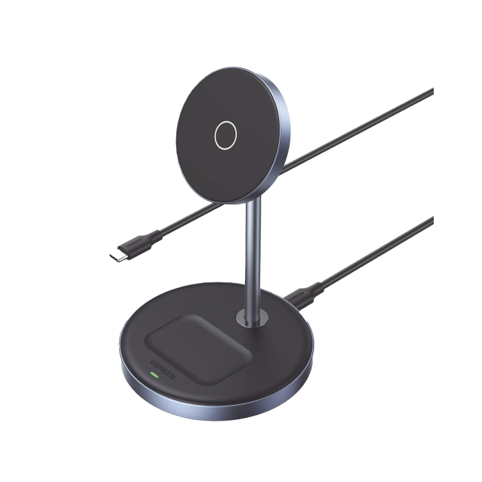 Estacion de Carga Inalambrica | 3 en 1 | Compatible con MagSafe | Perfecto para iPhone y AirPods | Carga Rapida Adaptativa /Simultanea | Miºltiples Protecciones | Luz Indicadora LED | Aleacion de Aluminio | Incluye Cable - Image 1
