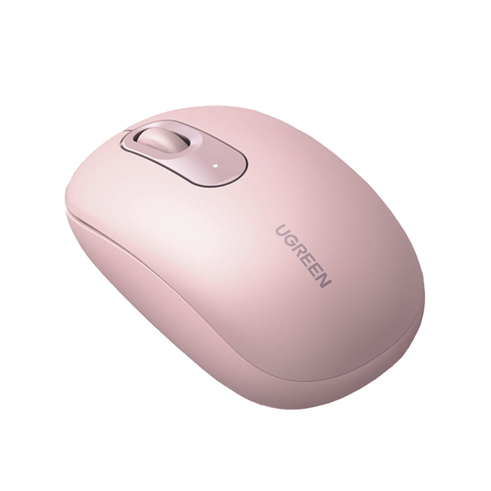 Mouse Inalambrico 2.4G 800/1200/1600/2400 DPI | Funcion de 3 botones | Alcance 10m | Silencioso | Ergonomico | Anti-cai­da y Anti-interferencias | Bateri­a Alcalina AA incluida | Color Dusty Pink. - Image 1
