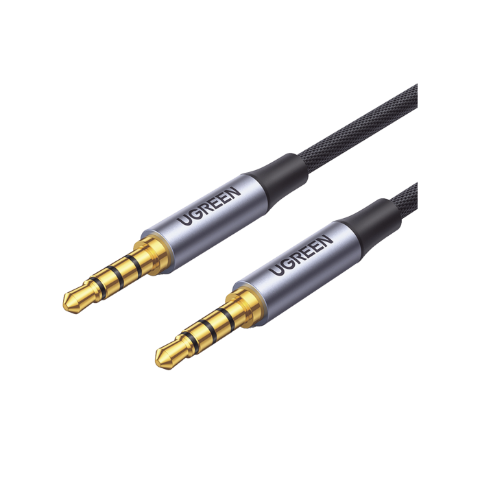 Cable Auxiliar de 3.5mm / Cable Audio Estereo / Niºcleo de Alambre de Cobre Esmaltado / Carcasa de Aluminio Azul + Nylon Trenzado / Soporta Microfono / 5 Metros - Image 1