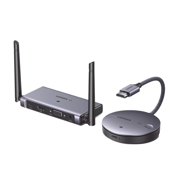 Transmisor y Receptor Inalambrico HDMI | 50m | Salida HDMI y VGA (Simultanea) | Audio 3.5mm | Efecto 3D | Luz Indicadora LED | Clic and Go | Sei±al Estable | Amplia Compatibilidad | Conecta con un Clic. - Image 1