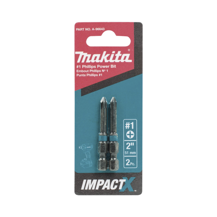 Punta phillips # 1 de 2" (51mm) impact-x punta ph1, blister con 2 piezas. - Image 1