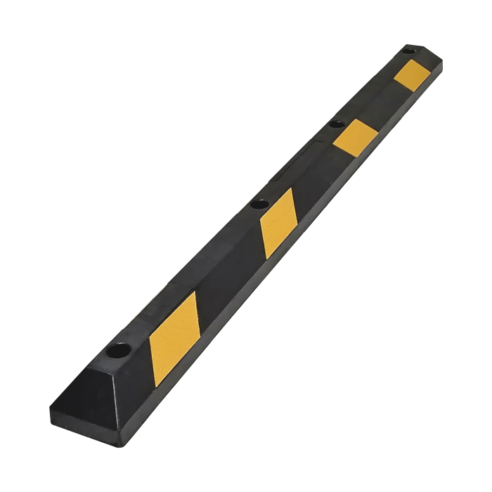 Tope Vehicular P / Estacionamiento / 183cm / Color Negro-Amarillo / 8 Franjas Reflejantes. - Image 1