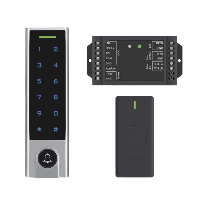 Mini Controlador de Acceso con Teclado Inalambrico / Cuenta con Boton de Salida Inalambrico / Soporta Tarjeta y Contrasei±a / Cuenta con Boton de Timbre - Image 1
